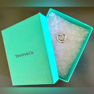 Tiffany & Co. Elsa Peretti Open Heart Pendant, Small Sterling Silver 16mm & Box